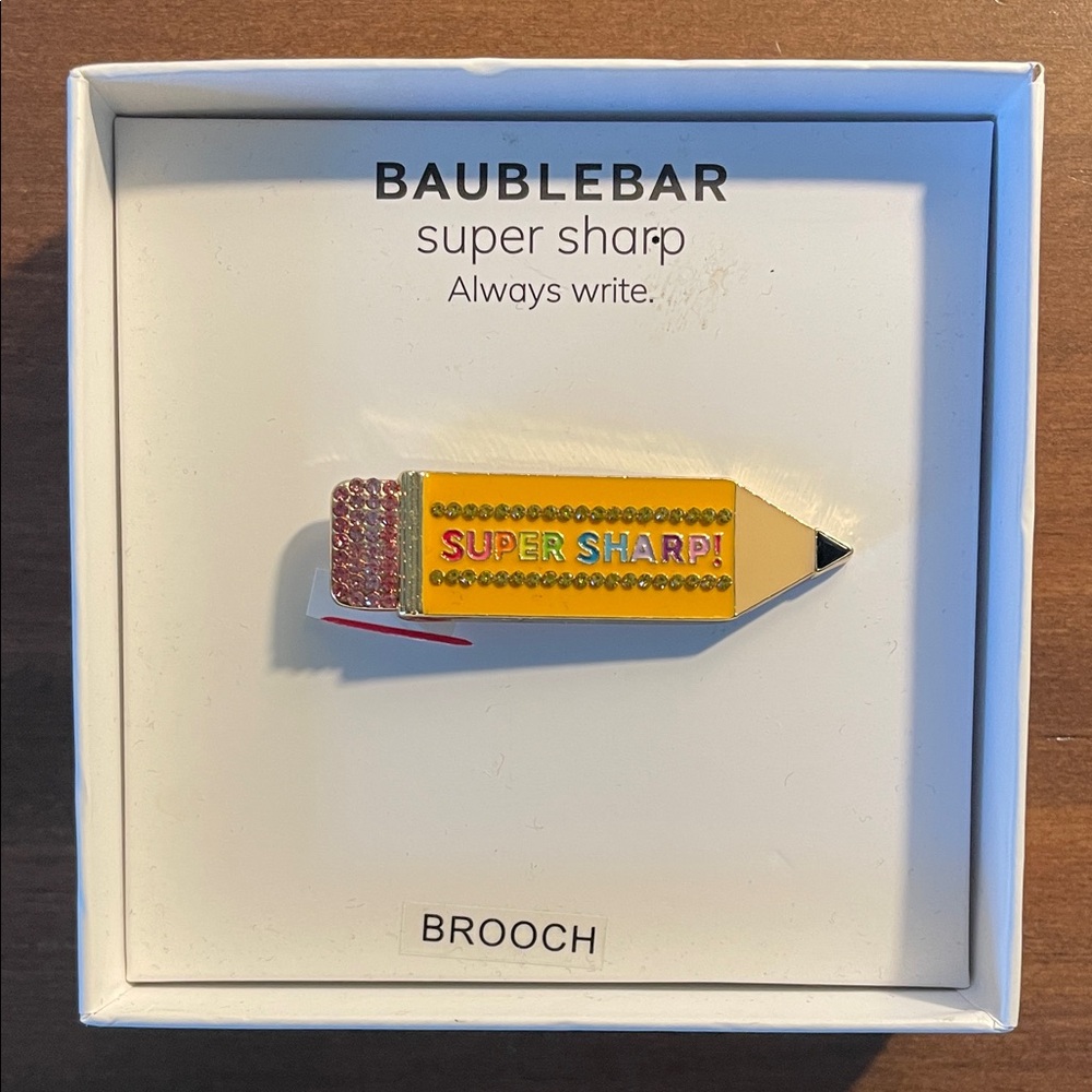 BaubleBar Yellow and Pink Pencil Brooch*